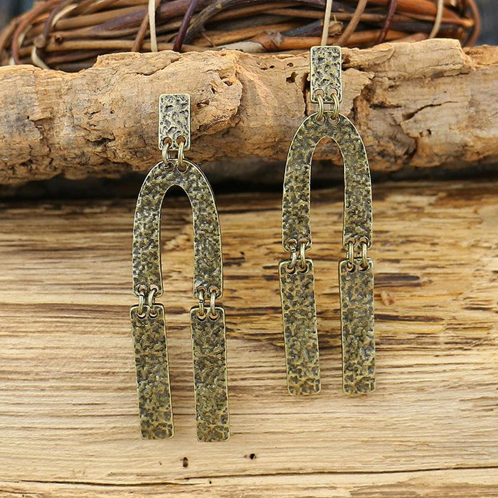 Bohemian Retro Ethnic Geometric Love Sweet Earrings