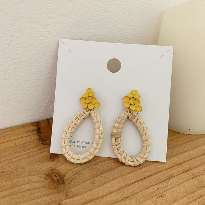 Bohemian Long Handmade Rattan Tassel Earrings