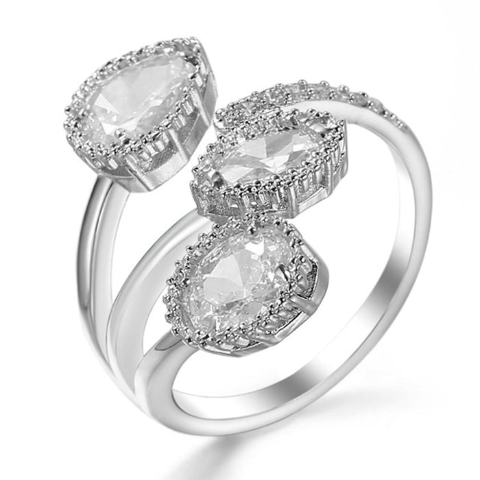 Fashion Character 14K White Gold Plated Adjustable Rings