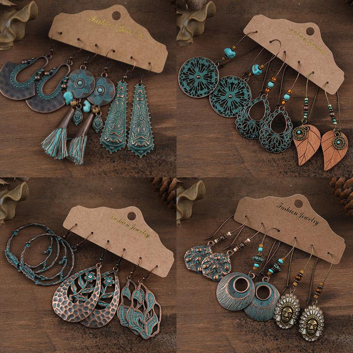 3 pairs/set Earrings Bohemian Style Jewelry X0X36210