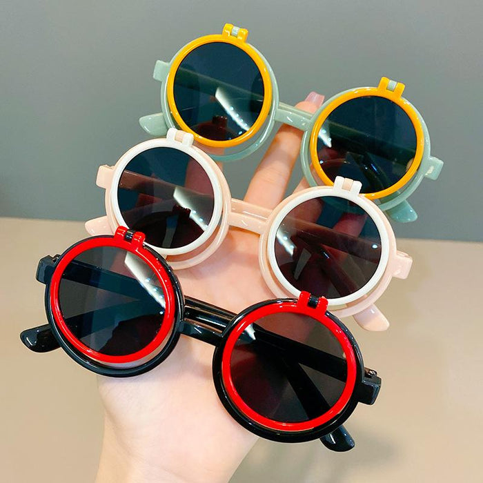 Children's glasses sunglasses flip cartoon