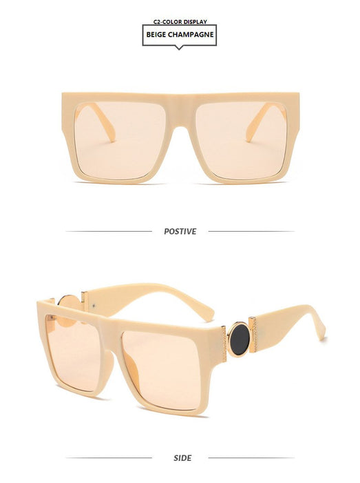 Square large frame one-piece Sunglasses