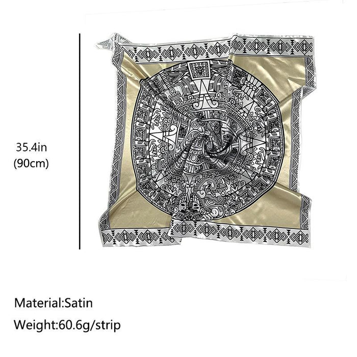 Retro Mysterious Compass Ancient Aztec National Style 90cm Square Towel