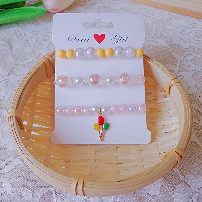 Children's Bracelet Set Beaded Plastic Toy Accessories