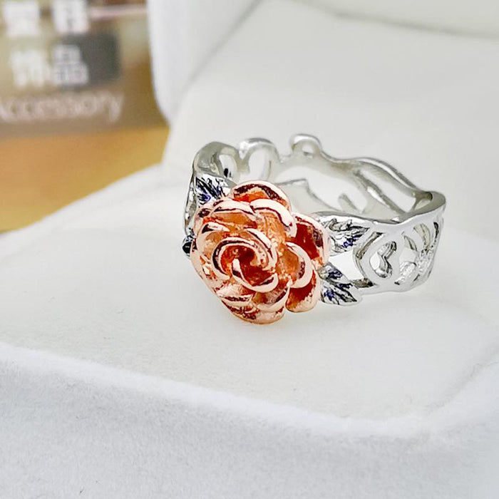 New Vintage Rose Gold Flower Ring