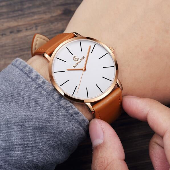6.5mm Ultra-thin Watch Men's Elegant Fashion  Simple Business Quartz Watches