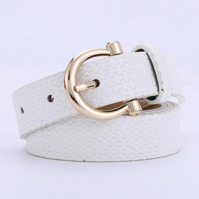 Pu Decorative Jeans Belt Women's Fashion Straw Mat Belt
