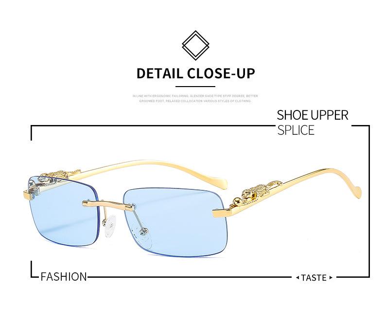 Cheetah frameless square Sunglasses