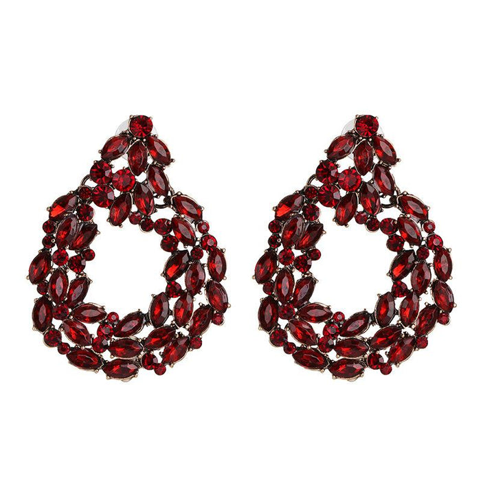 Women's Jewelry Fashion Color Earrings Inlaid Rhinestone