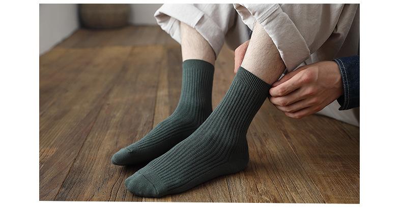 New Solid Color Cotton Socks Casual Breathable Cotton Socks