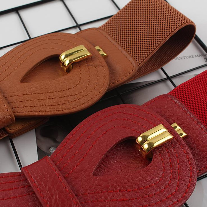 Fashionable Hollow Bow Decorative Wide Belt