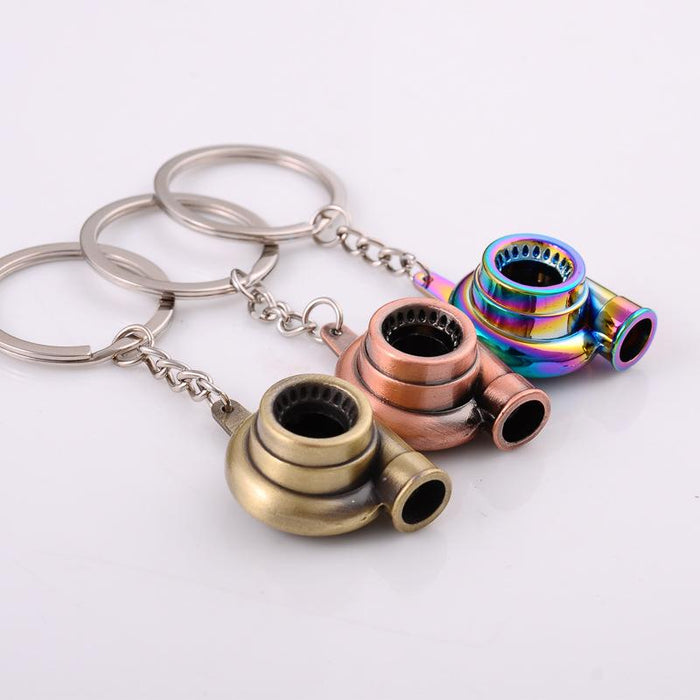 Creative Car Turbocharged Engine Shape Metal Keychain