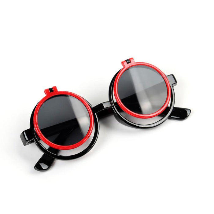 Children's Sunglasses flip round frame glasses