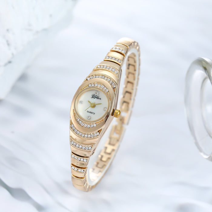 Women Watch Rhinestone Steel Quartz Fashion Wristwatch LLZ13886