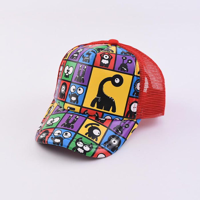 Cartoon Printed Children's Breathable Sunshade Mesh Cap