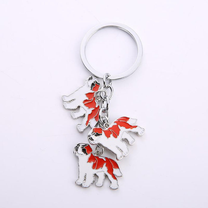 Cartoon Pet Dog Metal Keychain