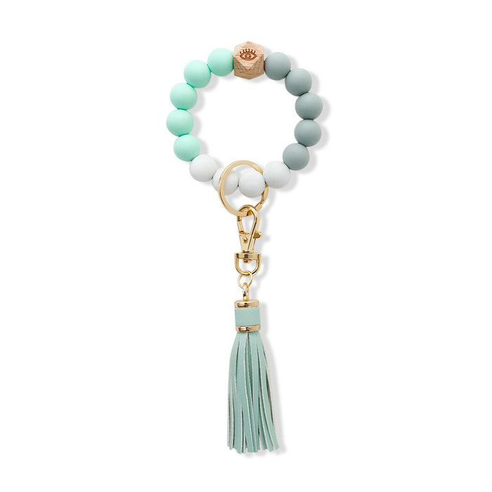 New Tassel Wood Bead Bracelet Silicone Bracelet Key Chain