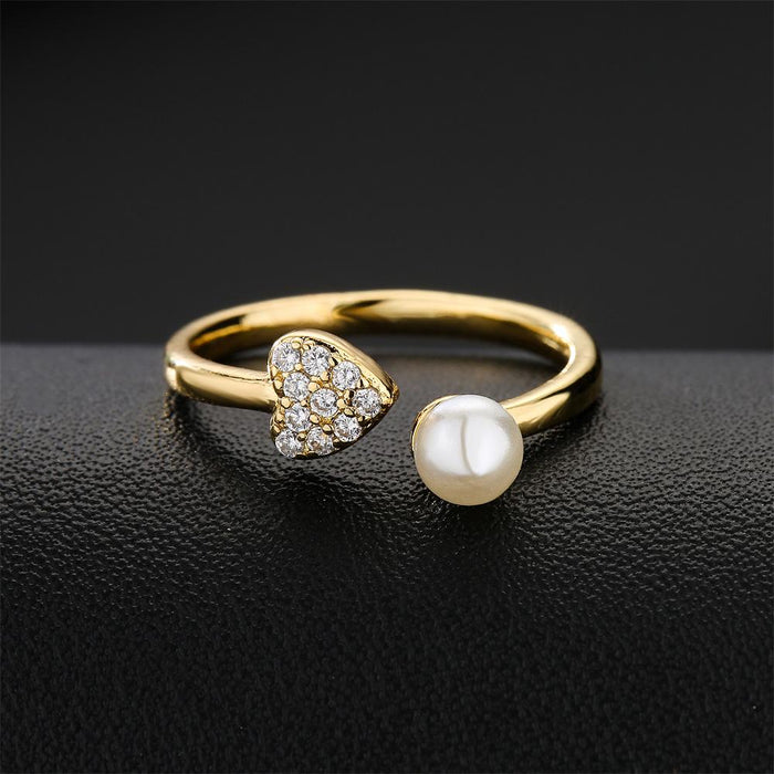 Fashion Simple Love Zircon Open Women's Ring