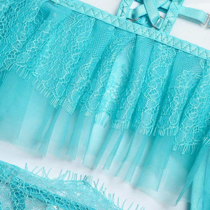 Women's Fashion Mesh Underwear Stitching Sexy Lingerie Set