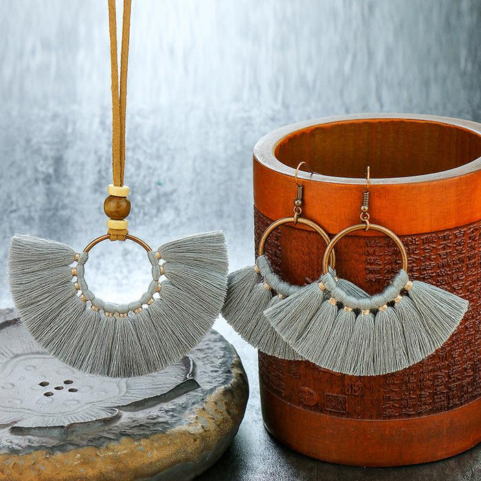 Fashion Retro Jewelry Bohemian Earring + Necklace Set
