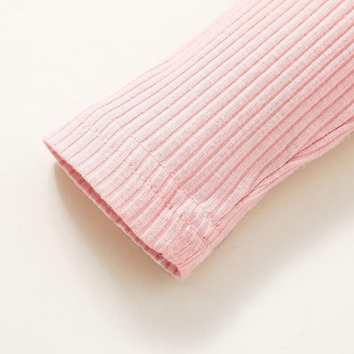 Baby Girls Printed Pink Long Sleeved Jumpsuit
