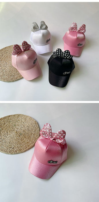 Cute Cartoon Sequin Bow Children's Baseball Cap