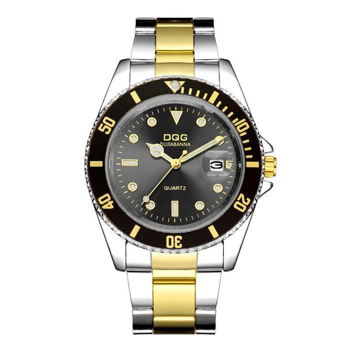 Men Watch Steel and Leather Quartz Fashion Wristwatch-DQG2849
