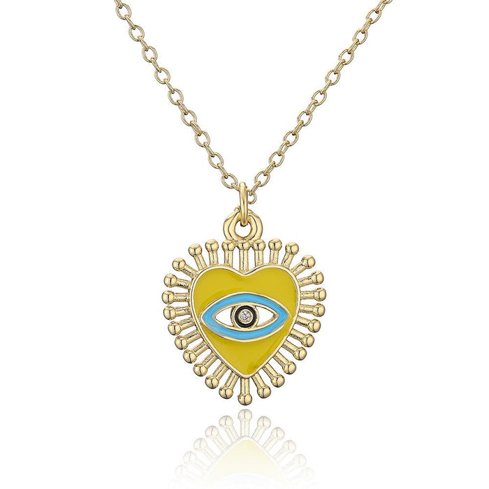 Personalized Oil Dripping Love Devil's Eye Pendant Necklace
