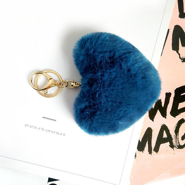Love Wool Ball Metal Key Chain Car Pendant Women's Bag Pendant