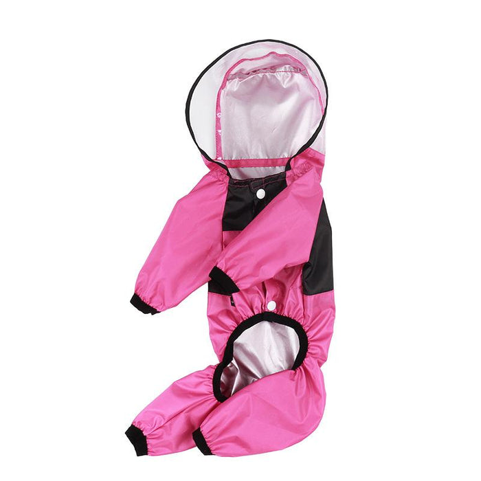 Four legged transparent PU waterproof pet clothes