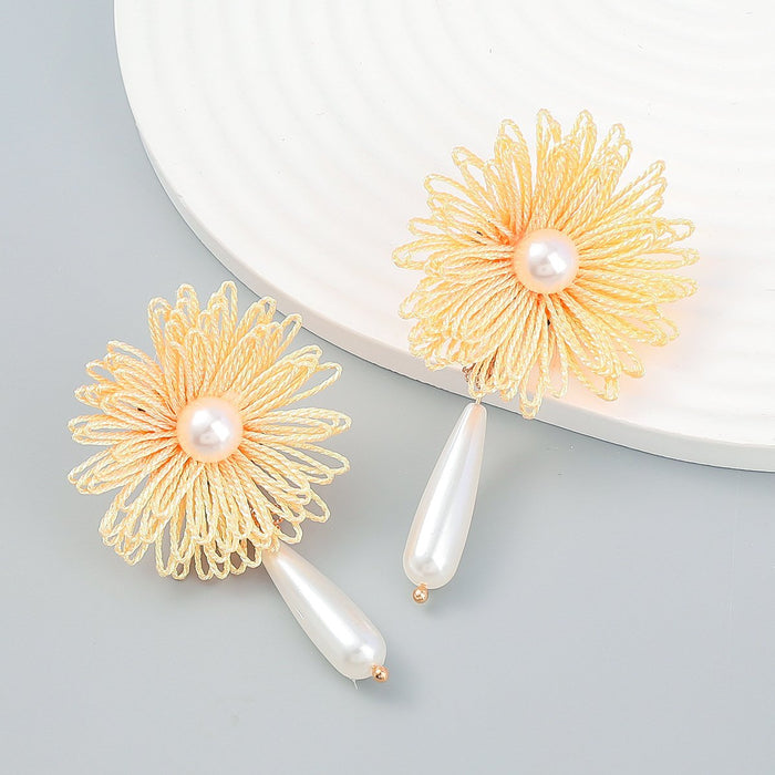 Fashion Multi-layer Hand Woven Flower Earrings