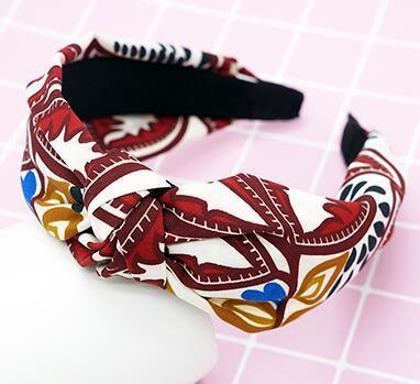 New Flower Headband Women Solid Color Knotted Hairband
