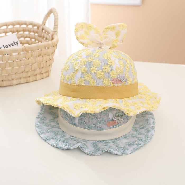 Summer Lace Rabbit Ear Children's Fisherman's Net Hat