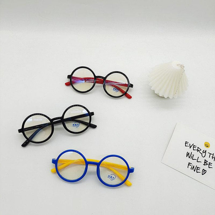 Simple Silicone Blue Light Proof Children's Round Glasses
