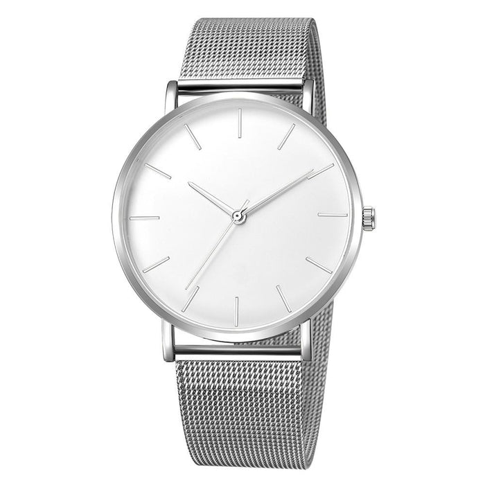 Fashion Quartz Watch Women Mesh Stainless Steel Wrist Watch
