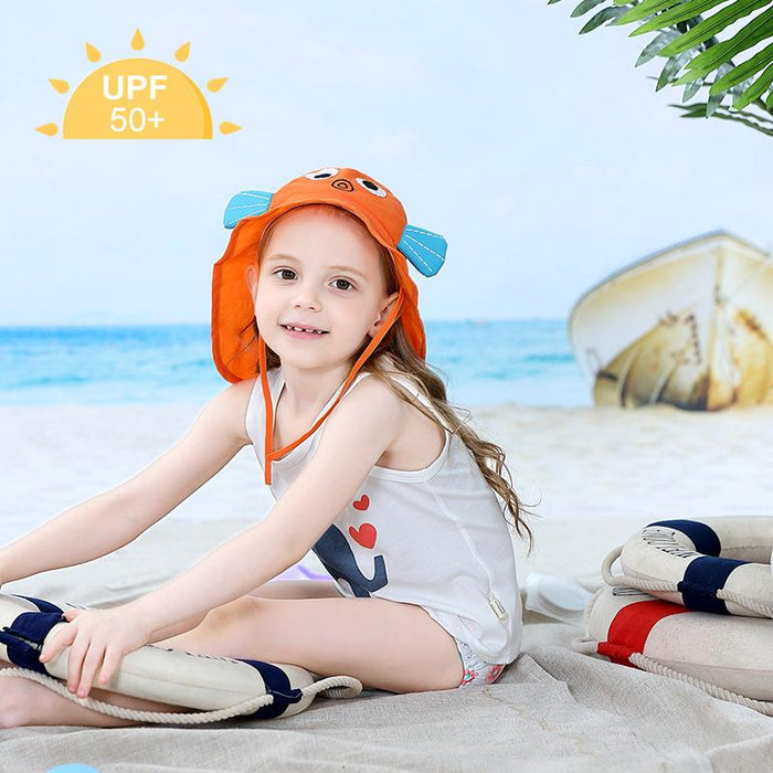 Cartoon Goldfish Cute Outdoor Sunscreen Children's Shawl Hat