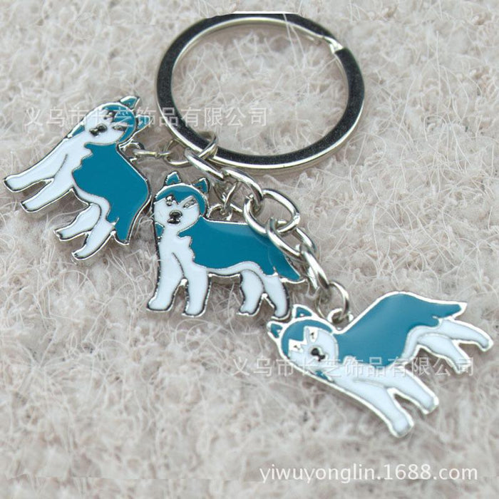 Cartoon Pet Dog Metal Keychain