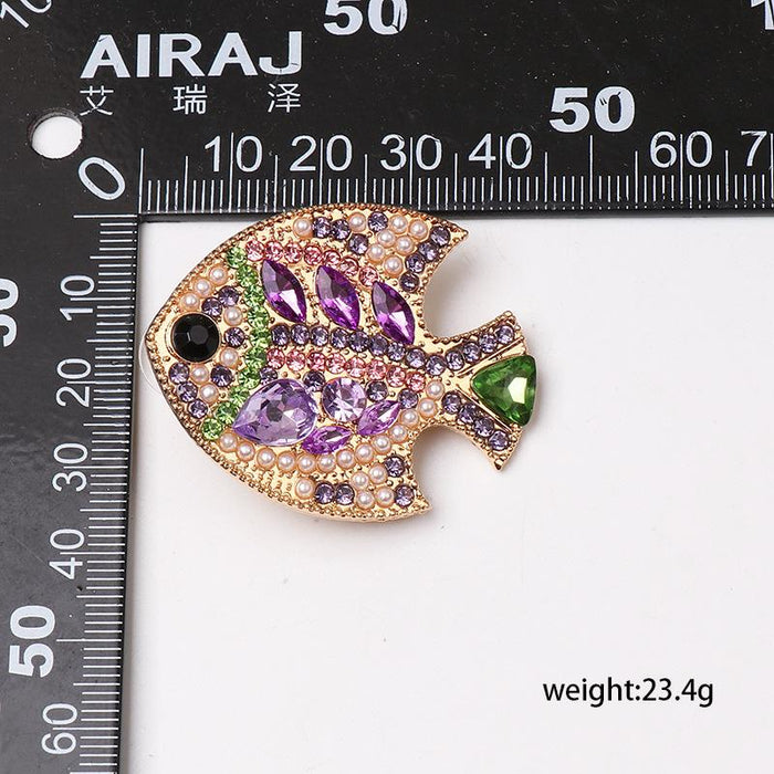 Female Jewelry Creative Goldfish Earrings Inlaid Rhinestone