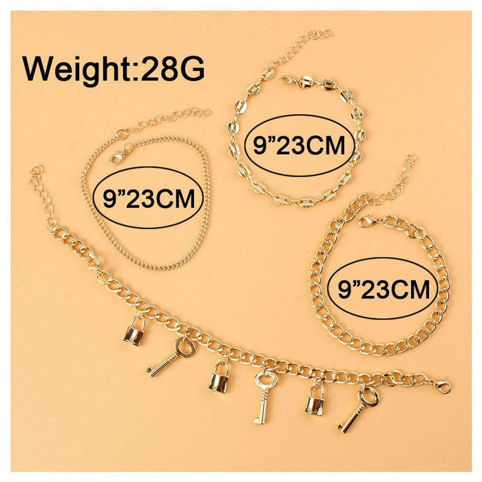 Alloy Lock Pendant Multi-layer Foot Chain Female Foot Decoration