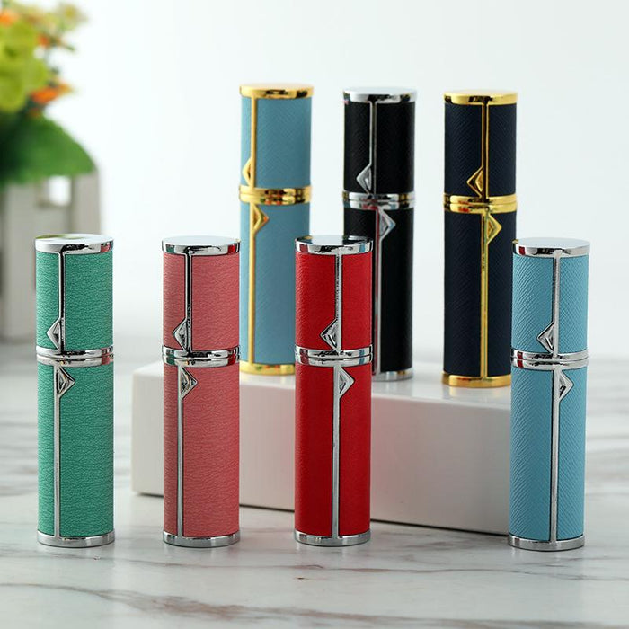 Bottled Bottoms Filled with 5ml High Grade Leather Traveling Portable Spray Bottle.