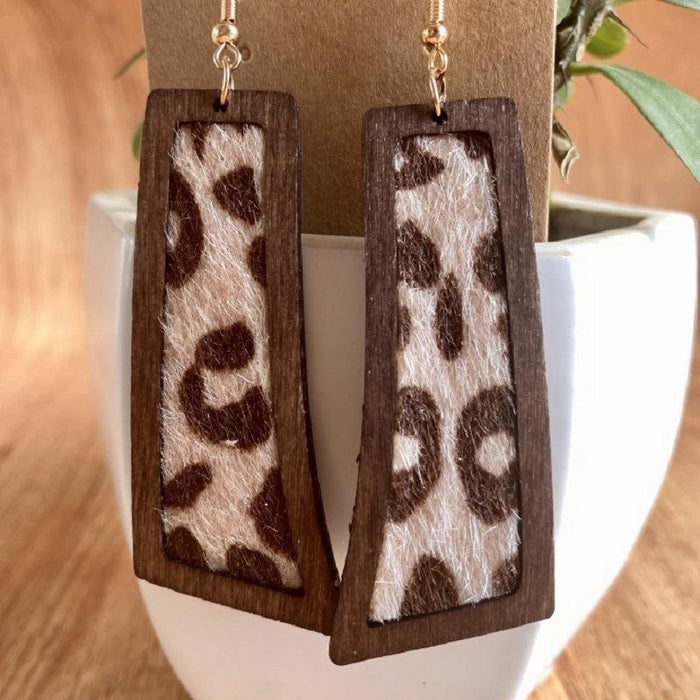 Simple Leopard Print Western Leather Women's Earrings