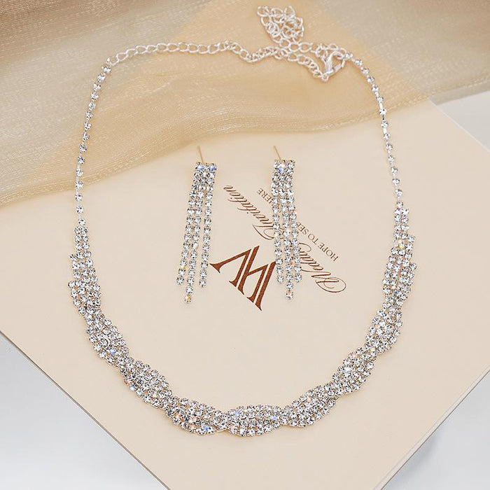 Fashion Woven Women's Jewelry Necklace Earring Set
