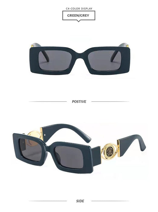 Square small frame metal sunglasses
