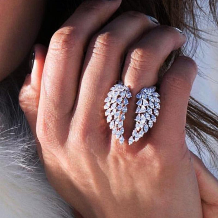 Zircon Wings Adjustable Women's Fashion Charm Ring