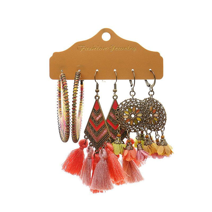 3 pairs/set Earrings Bohemian Style Jewelry X0X36218