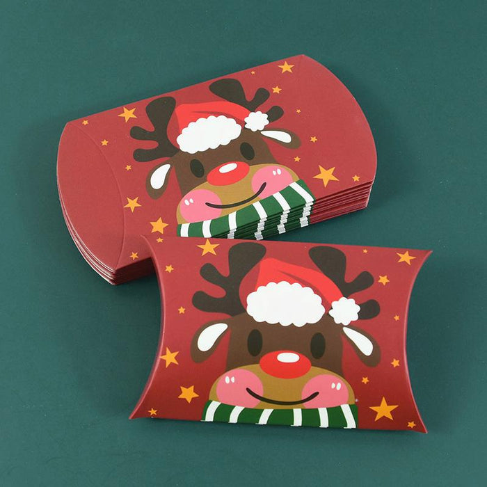50Pcs Christmas Pillow Shape Candy Box