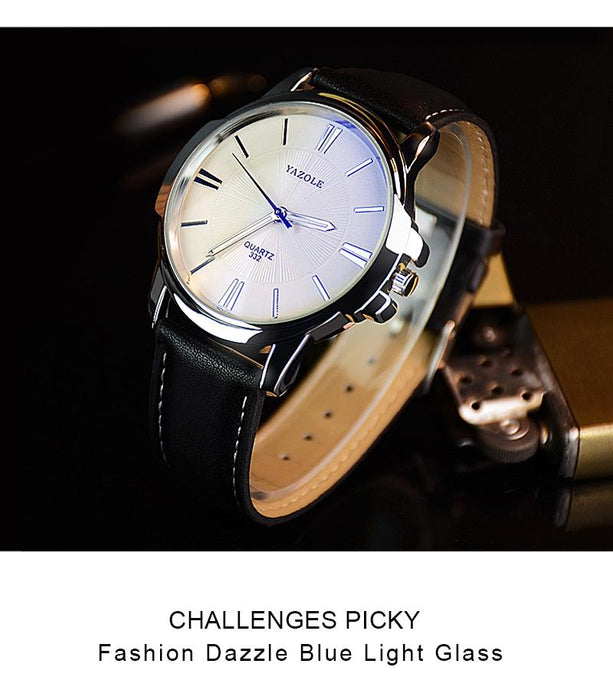 Mens Watches Luxury Blue Glass Waterproof Wristwatch