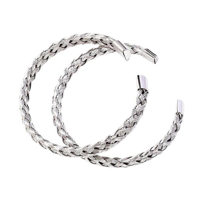 New Wire Rope Braided Bracelet Stainless Steel C-shaped Open Bracelet Bangle