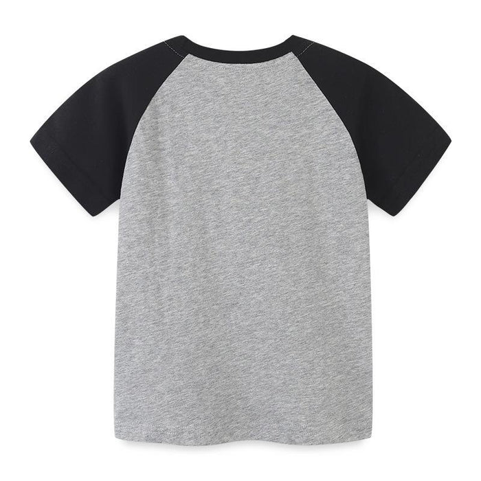 Boys' short sleeve T-shirt knitted cotton cartoon printed children's T-shirt