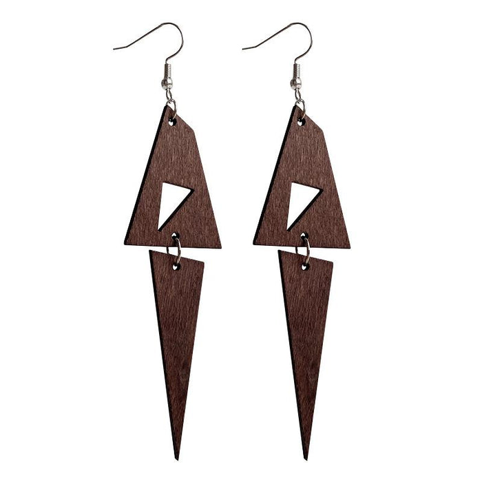New Wooden Simple Hollow Out Ethnic Style Women's Earrings